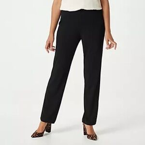 NWOT Susan Graver Essentials Liquid Knit Straight‎ Leg Pant Black X-Large Petite